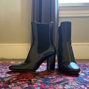 H&M Glossy Black Heeled Boots